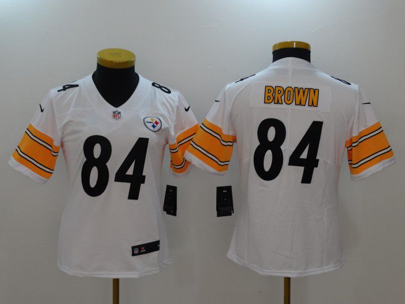 Women Pittsburgh Steelers #84 Brown White Nike Vapor Untouchable Limited NFL Jerseys->->Women Jersey